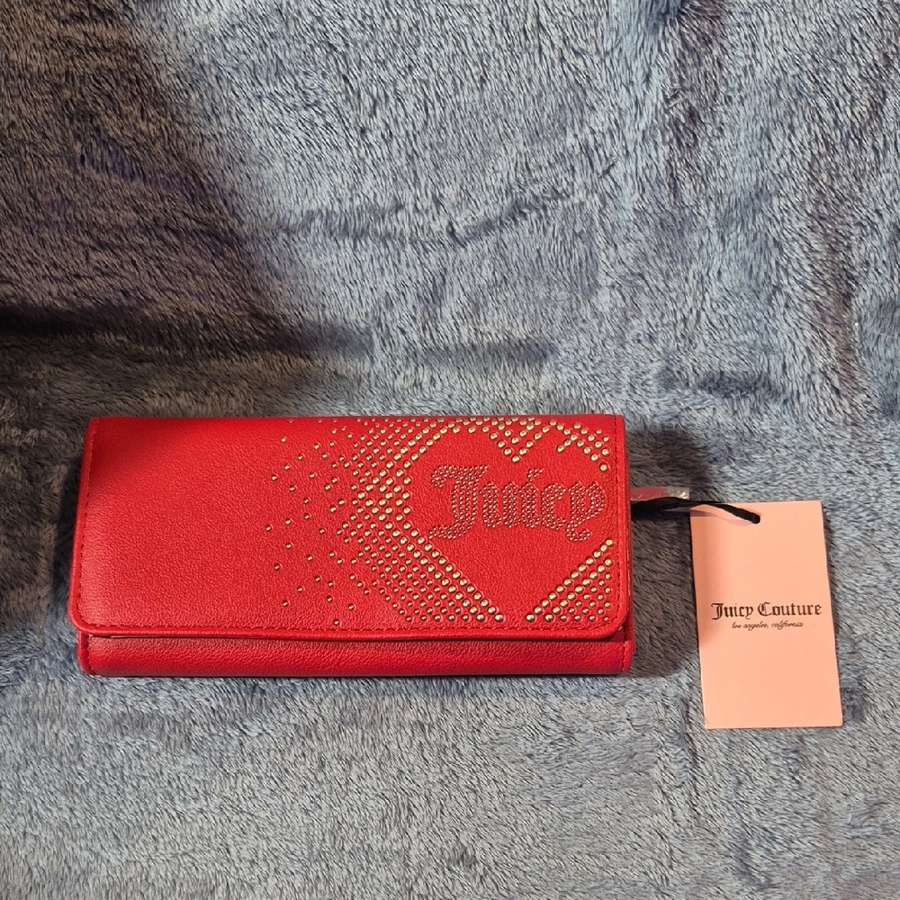 NWT Juicy Couture "Cool Red" Women's Lovely Day Flap Clutch - Picture 3 of 13